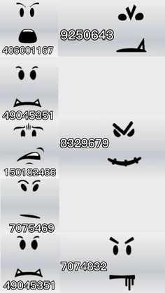 the numbers and symbols for different types of eyes