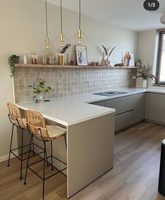 the kitchen is clean and ready for us to use in its new owner's home