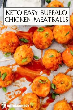 keto easy buffalo chicken meatballs with ranch dressing