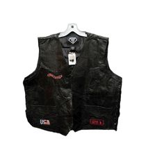 New With Tags Smoke Free Home Black Moto Vest For Fall, Biker Vest With Pockets For Streetwear, Fall Biker Vest For Outdoor, Fall Outdoor Biker Vest, Casual Black Biker Jacket For Outdoor Activities, Black Biker Vest For Outdoor, Black Biker Jacket For Fall Outdoor Activities, Black Biker Outerwear For Outdoor Activities, Black Biker Jacket For Outdoor Activities