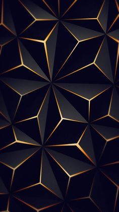 an abstract black and gold wallpaper with many small triangles on it's surface