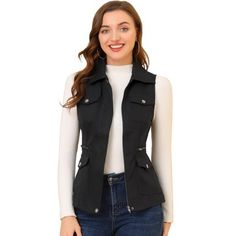 This vest features a front zipper closure, two chest pockets, two front pockets, and pockets with snap buttons. Durable and suitable for all seasons. Turn-down collar and multiple pockets bring classic and practical charm to this vest. The pocket can easily store your keys, wallets, mobile phones, lighters, and other small items. A utility vest, providing the best and most fashionable styles, is a must in your wardrobe. Casual design, suitable for matching long-sleeved T-shirts, jeans, casual bo Vest With Pockets, Cargo Vest, Utility Vest, Summer Cardigan, Jacket With Pockets, Jeans Casual, Sleeveless Jacket, Casual Design, Zip Up Jacket