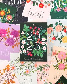 Featuring 12 Full Color Illustrations of each month, accompanied by Paper Raven Co. signature florals, botanicals and hand lettering, this 2025 Floral Calendar is perfect for any space! 

12 Full Color Illustrations
Calendar measures 5x7"
Calendar comes with twine, ready to hang
All pages are printed on thick, matte 110lb paper
Proudly produced in the USA
Ships in a plastic sleeve for protection Illustration Calendar, Floral Calendar, Acrylic Keepsakes, Tea Towel Gift, Valentines Sale, Girly Gifts, Stocking Stuffer Gifts, Holiday Greeting Cards, Birthday Love