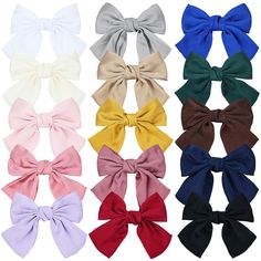 PRICES MAY VARY. Material: Crafted from high-quality silky satin, these big satin hair bows for women are elegantly attached to metal hair clips. The silky texture not only looks luxurious but also ensures durability and a comfortable feel when worn. The metal hair barrettes are strong and reliable, keeping the hair in place securely. Size: Each hair bow measures a generous 18cm/7" in width and 14.5cm/5.7" in length, providing a noticeable and stylish addition to any hairstyle. The length of the Hair Bows For Women, Big Hair Bows, Large Hair Bows, Pink Dusty, Spring Hair, Silky Texture, Hair Accessories Clips, Metal Hair Clips, Metal Hair