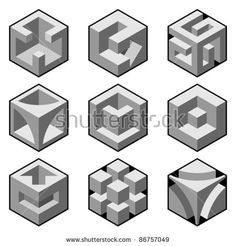 six dimensional cubes with different shapes and sizes