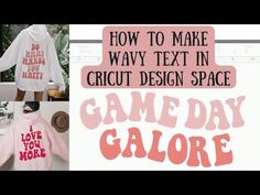 three different images with the words how to make way text in cricut design space