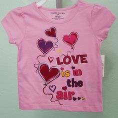 12 Mths 24 Mths Cute Graphic Print Tops For Playtime, Fun Heart Graphic Tops For Summer, Playful Pink Cotton Shirt, Fun Summer Tops With Heart Graphic, Playful Pink Tops For Babies, Spring Tops With Letter Print For Playtime, Fun Short Sleeve Tops With Heart Graphic, Pink Cotton Tops For Playtime, Pink Cotton Top For Playtime