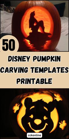 pumpkin carving with the words 50 disney pumpkin carving templates printable