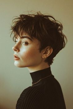 Short Hair Before And After Haircuts, Women's Short Haircut, Short Hair Styles Nonbinary, Womens Short Hair 2024, Short Hair Unstyled, Short Haircuts For Women 2024, Stacked Pixie Haircut Back View, Undercut Short Hair Women, Short Woman Haircut