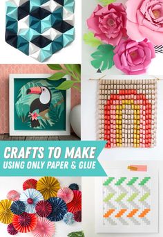 paper crafts to make using only paper and glue are great for kids, teens or adults