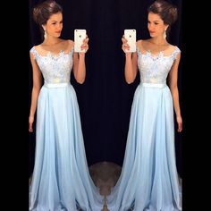 Prom Dress Modest, Modest Prom Gowns, Sky Blue Prom Dress, Sukienki Maksi, Prom Dresses 2016, Blue Prom Dress, Dress Modest, Elegant Prom Dresses, Dress Chiffon