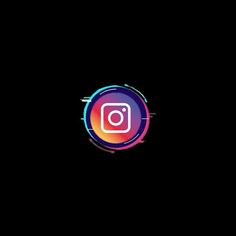 the instagram logo is shown in this dark background, and it appears to be glowing