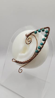 Handmade wire wrapped non pierced ear cuff set. Elven and Fairy style wraps made with hammered antique copper wire and turquoise beads. Easy to adjust by gently bending or squeezing. Elven Ears, Elf Ear, Elf Ear Cuff, Pierced Ear, Fairy Style, Elf Ears, Wrap Earrings, Beaded Crafts, Fairy Fashion