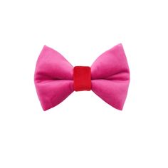 a pink bow tie with a red band around it's end on a white background