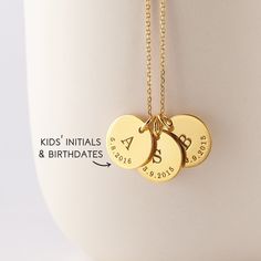 This beautiful charm necklace for moms is personalized with your kids' initial & birthdays! An initial necklace for mom is the perfect gift for Mother's Day and Select from 1-3 charms. ► MOTHER AND CHILD NECKLACE * Material: High Quality Solid 925 Sterling Silver  * Finishing: Silver, Gold or Rose Gold.  * All of our jewelry are handmade from scratch and packaged with care in our workshop. ► HOW TO ORDER & ADD PERSONALIZATION - Add item to cart and check out. During check-out, include in the "NO 1st Mom Gifts, Mom Necklace Kids Initials, Mom Jewelry Children, Kids Name Jewelry, Mother Jewelry Personalized, Kids Initial Necklace, Mothers Day Jewelry Gifts, Mom Necklace Kids Names, Personalized Jewelry For Mom