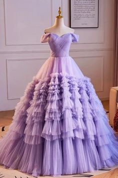 Lilac Ball Gown, Purple Ball Gown, Fairy Prom Dress, Formal Party Dresses, Purple Tulle, Multi Way Dress, Purple Prom, Velvet Prom Dress, Exquisite Gowns