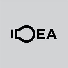 the word idea is written in black on a white background with an oval shaped outline