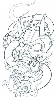 samurai Drawings - Pesquisa Google                                                                                                                                                                                 Más Large Tattoo Designs, Linework Tattoo Design, Jdm Decals, Japanese Mask Tattoo, Dollar Tattoo, Samurai Drawing, Tato Flash, Anchor Art, Freedom Tattoos