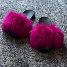 Hot Pink Super Fuzzy Flip Flops Black Shoe Size:38/39 -Relates To 6.5 Woman's Never Worn As You Can Tell On The Bottoms! Super Stinkin Cute Worn Inside As House Shoes Or Outside As Flipflops... Fuzzy Flip Flops, Black Shoe, House Shoes, Comfortable Sandals, Women's Shoes Sandals, Black Shoes, Pink Ladies, Flip Flops, Hot Pink