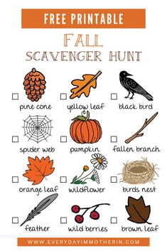 free printable fall scavenger hunt for kids