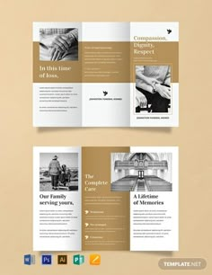 two fold brochure templates with brown accents