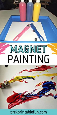 an art project for kids to do with magnets and paint