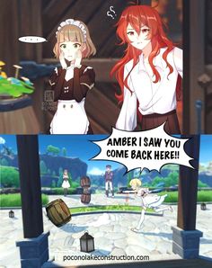 an anime scene with the caption that says, ameri is law you come back here