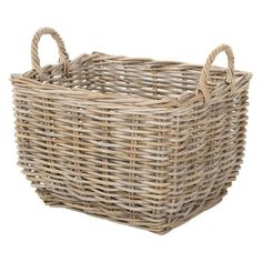 The Kobo gray-brown rectangular storage basket made from rugged and sturdy rattan is large enough to fill with wood for the fireplace, toys galore from the kids or all the fixings' for a backyard party. Modern French Country House, Natural Fall Decor, French Inspired Decor, Under Shelf Basket, Woven Image, Modern French Country, Decorative Storage Baskets, Decorative Storage Boxes, Fall Mantel