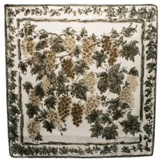 This exquisite silk scarf from Pierre Balmain Paris is artistically crafted to resemble a beautiful painting. This lovely piece features a tangle of grape leaves and bunches of grapes in a combination of sage green, light brown, and beige colors on an ivory-white background. Nicely designed border with leaves in the same color combination. The Pierre Balmain Paris logo signed this scarf in the bottom right corner. The scarf is a regular-size Carré, beautifully made with rolled edges, that can be Vineyard Painting, Sage Green Light, Artichoke Lamp, Christian Dior Paris, Leaf Scarf, Jeanne Lanvin, Balmain Paris, Grape Bunch, Shopping Photography