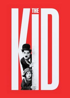 the kid movie poster with two children and an adult in top hat on red background