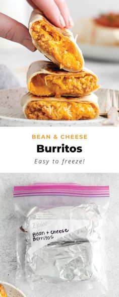 Frozen Burrito Recipe Ideas, Cheese Bean Burritos, Make Ahead Bean And Cheese Burritos, Beans And Cheese Burrito, How To Freeze Burritos