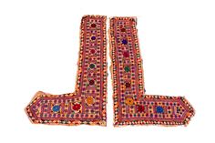 "Item Description L-Shaped India Gujarat Kutch Rabari handmade embroidered hanging known as sankbia,of the kanbi farming caste, Amreli district, Saurashtra. They are used to decorate doorways especially at wedding festivities. Antique Vintage Exquisite Banjara hand Embroidered with extensive mirror work. Indian Toran / Valence / Window or Door Topper / Wall Hanging Tapestry from the Kutch region of Gujarat in Western India. This hand embroidered Toran is guaranteed to bring you lots of complimen Traditional Floral Embroidered Fabric, Multicolor Embroidered Fabric With Border For Festivals, Traditional Multicolor Embroidered Fabric For Ceremonial Use, Traditional Embroidered Fabric With Border For Festival, Traditional Embroidered Fabric With Embroidered Border For Festival, Traditional Multicolor Embroidered Fabric With Traditional Patterns, Ceremonial Dupatta With Multicolor Embroidery And Handwork, Folk Style Multicolor Dupatta With Floral Embroidery, Traditional Ceremonial Embroidered Fabric With Floral Detail