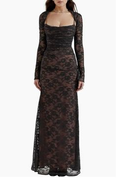 Black Lace Maxi Dress, Corpse Bride, Lace Corset, House Of Cb, Lace Maxi, Vintage Elegant, Lace Maxi Dress, Corsets, Cami Dress