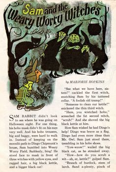 an advertisement for sam and the very worry witches, written by marquee hopkins