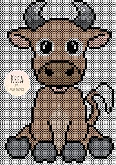 a cross stitch pattern with a dog on it's face and the words krea written