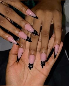 #nails #nailart #naildesign #stilletonails #cuteness #blackgirl #foryoupage #fyp #explore #explorepage All Black Stiletto Nails, Cute Nails Acrylic Stilettos, Short Steletoes Nails, Stiletto Nail Design Ideas, Stelito Nails Designs Long, Short Stilleto Nails 2024, Almond Nails Black Design, Nails Inspo Stiletto, Cute Nails Stiletto