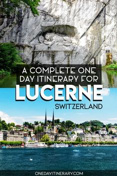 the cover of a book with an image of lucerne and switzerland in front of it