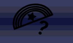 a blue and black striped background with a question mark