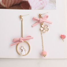 Kawaii Rabbit Sakura Earrings/Clips PN3858 ●Material: Alloy ●Size:please check our picture. ●About Shipping: We attach great importance to the orders of each customer and parcel delivery. 1.Processing time: 2-3 business days. 2.Shipping time: 10-15 business days to US, please allow 3-4 weeks shipping to other country.(Shipping times can be affected by variable customs clearance times or public holidays.) Cute Clip-on Earrings As A Gift, Adjustable Kawaii Dangle Earrings, Cute Pink Clip-on Earrings For Gift, Cute Handmade Rose Gold Earrings, Cute Drop Clip-on Earrings For Gift, Cute Adjustable Clip-on Earrings As Gift, Cute Dangle Clip-on Earrings As Gift, Cute Dangle Clip-on Earrings For Gift, Cute Pink Hoop Earrings For Gift