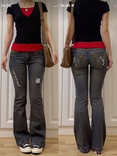 2010 Layered Outfits, What To Wear With Miss Me Jeans, Mexican Cottagecore Outfits, Layered 2000s Outfits, Layer Tank Top Over Shirt Outfits, 2000s Girl Outfits, Y2k School Fits, Wholesome Outfits, How To Make An Outfit