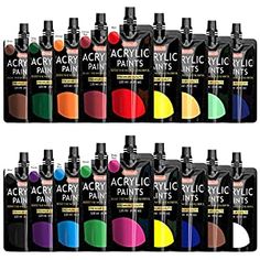 12 pack acrylic paint for nails and nail polishes, assorted colors