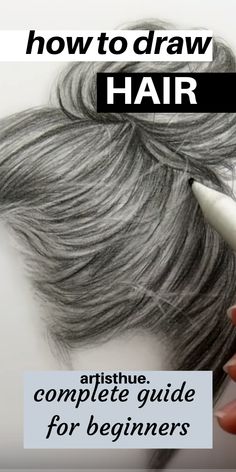 a woman's hair is shown with the words how to draw hair on it