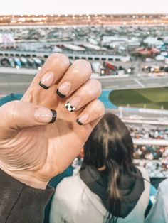 #nascar #nailinspiration #blackfrenchtips #checkerednails #racing #daytona #talladega #bristol Nails Racing Design, Racing Theme Nails, Car Design Nails, Racing Inspired Nails, Drag Racing Nails, Checkered Flag Nails Racing, Race Track Nails, Nascar Nails Designs Racing