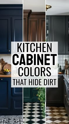 kitchen cabinet colors that hide dirt in the floor and counter tops are dark blue with white checkerboard