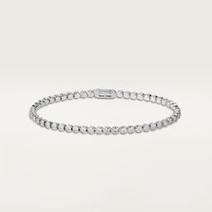 Cartier - C de Cartier bracelet - Bracelet Woman White gold/Diamond - C de Cartier bracelet, 18K white gold (750/1000), set with 55 brilliant-cut diamonds totaling 1.53 carats (for size 17). Please note that the carat weight, number of stones and product dimensions will vary based on the size of the creation you order. For detailed information please contact us. Silver Cartier Bracelet, Cartier Diamond Bracelet, Bracelet White Gold, Bracelet Cartier, Cartier Earrings, Cartier Necklace, The Bling Ring, Bracelet Rose Gold, Cartier Bracelet