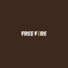 the words free fire are written in white and yellow on a brown background with an orange arrow