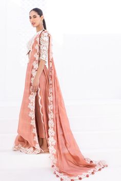 Unique Blouse, Website Features, Salmon Pink, Scalloped Edges, How To Dye Fabric, Saree Collection, Scalloped Edge, Digital Photography, Embroidery Design