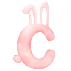 the letter c is made up of pink foam and has an animal's tail