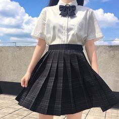 Long/Short Sleeve Full Set Japanese School Uniform Jk Seifuku for Girl High Waist Pleated Skirt Plaid Mini Skirts, Skirt Labuh, Blue Bandage Dress, Trendy Summer Fits, Sundress Outfit, Red Bandage Dress, High Waisted Pleated Skirt, Plaid Pleated Skirt, Outfits Petite