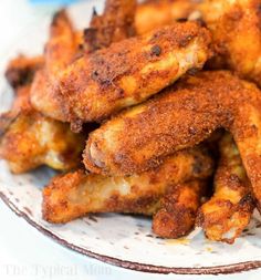 fried chicken wings on a plate ready to be eaten